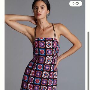 Anthropologie Multicolor Crochet Dress